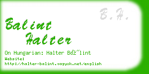 balint halter business card